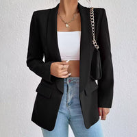 Damen Langarm Offene Front Blazer | Elegante – Schwarz