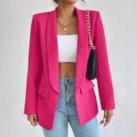 Damen Langarm Offene Front Blazer | Elegante – Rosa