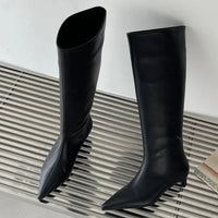 Elegante Damen Kniehohe Stiefel Mit Absatz | Stylisch – Schwarz