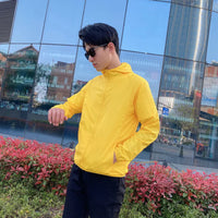 Herren Windbreaker Kapuze Jacke | Reißverschluss – Gelb
