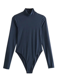 Shiloh Langärmeliger Rollkragen-Bodysuit – Marine