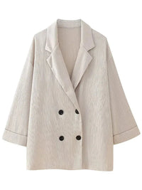 Trixia Lose Blazer und Hosen-Set – Beige Blazer