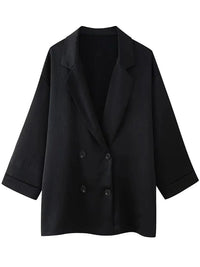 Trixia Lose Blazer und Hosen-Set – Schwarzer Blazer
