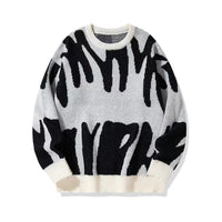 Verner Grafik-Strickpullover – Weiß