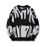Verner Grafik-Strickpullover – Schwarz
