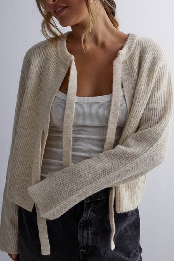 Vernice Strickjacke mit Krawattenverschluss
