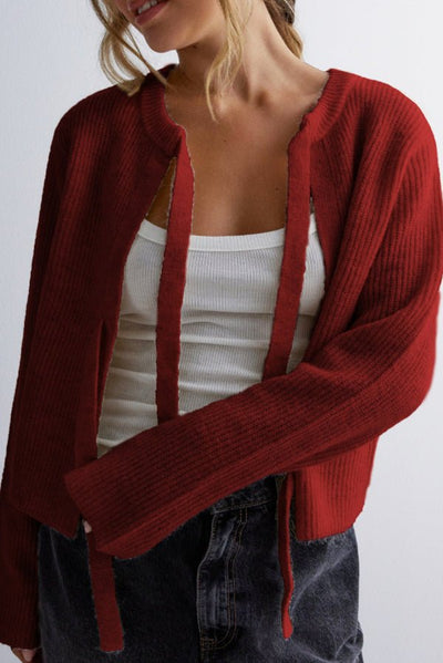 Vernice Strickjacke mit Krawattenverschluss