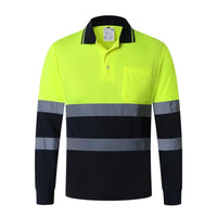 Virgil Reflektierendes Arbeits-Poloshirt – Gelb Marineblau