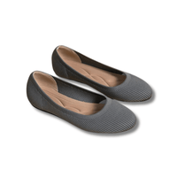 Damen Gestrickte Flache Ballett Schuhe | Bequeme – Grau