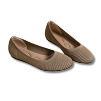 Damen Gestrickte Flache Ballett Schuhe | Bequeme – Khaki
