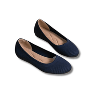 Damen Gestrickte Flache Ballett Schuhe | Bequeme – Blau