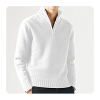 Wade Rollkragenpullover mit Halbem Reißverschluss – Weiß