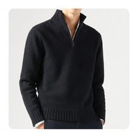 Wade Rollkragenpullover mit Halbem Reißverschluss – Schwarz