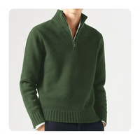 Wade Rollkragenpullover mit Halbem Reißverschluss – Grün