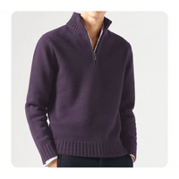 Wade Rollkragenpullover mit Halbem Reißverschluss – Lila