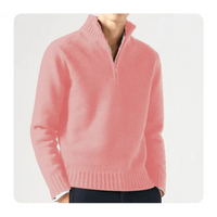 Wade Rollkragenpullover mit Halbem Reißverschluss – Rosa