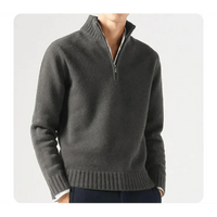 Wade Rollkragenpullover mit Halbem Reißverschluss – Grau