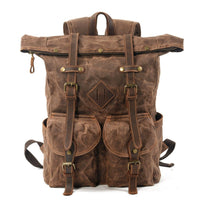 Wendell Vintage Rucksack mit Schnallen – Kaffee