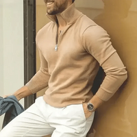 Wilton Rollkragenpullover mit Halbem Reißverschluss – Khaki