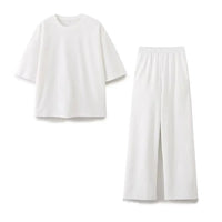 Winslet T-Shirt und Hosen-Set – Weißer Anzug