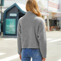 Damen Reißverschluss Stepp Jacke | Langarm – Grau