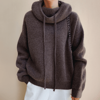 Ylliana Strick-Kapuzenpullover – Braun