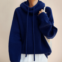 Ylliana Strick-Kapuzenpullover – Dunkelblau
