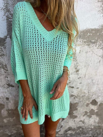 Yvette Hohle Bluse mit V-Ausschnitt