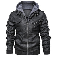 Kapuze Premium Bikerjacke für Herren | Lässig – Schwarz