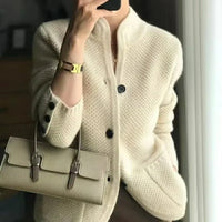 Zaynab Strukturierte Strickjacke – Beige