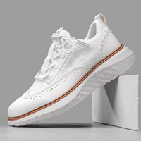 Marco Brogue Leder Sneakers – Weiß