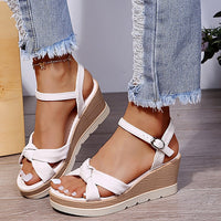Heidi-Mode | Elegante Sandalen mit Knotenriemen für Damen – Weiß