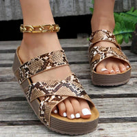 Yara | Orthopädische Ledersandalen – Schlangenmuster