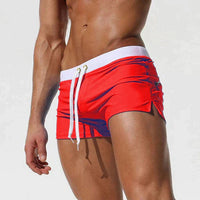 Niklas | Herren Kurze Slim Fit Badeshorts – Rot