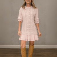 Noa | Damen Strickkleid Kaschmir Komfort Elegant Warm – Rosa (Fast ausverkauft)