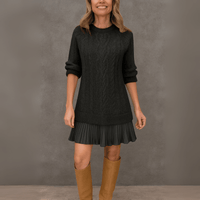 Noa | Damen Strickkleid Kaschmir Komfort Elegant Warm – Schwarz