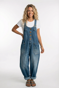 Noelia | Verstellbarer Denim Latzoverall – Jeansblau