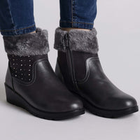 Noemi | Warmer Damenstiefel – Grau