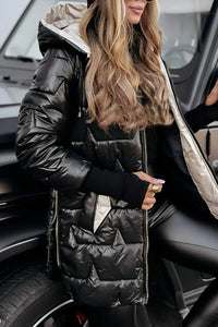 Nolwen Stylischer Wintermantel – Schwarz
