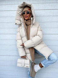 Puffer Damen WinterJacke – Weiß