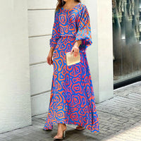 Dessa - Elegante bedruckte Zweiteiler – Lila/Rot