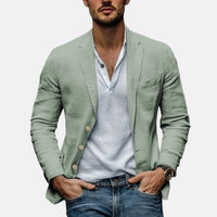 Lorenzio™ | Eleganter Sommerblazer aus leichtem Leinen – Hellgrün