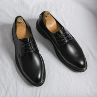 Oliver | Herren Glänzende Schnür Derby Schuhe – Mattes Schwarz