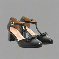 Carina | Orthopädische Vintage-Heels mit Schleife – Schwarz