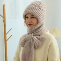 Velinda™ - Winddichte Mütze und Schal mit Weichem Futter – Beige