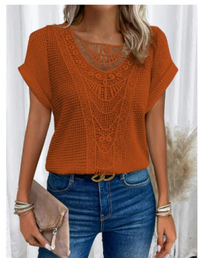 Gwendolyn | Elegantes Damenoberteil – Orange-Rot