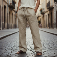 Orsino | Herren Weite Schlupfhose mit Kordelzug – Beige