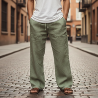 Orsino | Herren Weite Schlupfhose mit Kordelzug – Grün
