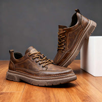 Oswin | Herren Casual Schnür-Halbschuhe – Braun
