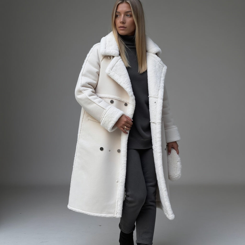 Heleyna | Wintermantel aus Wildleder